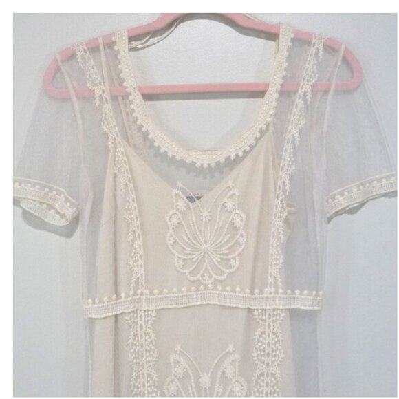 ZARA SIZE SMALL VICTORIAN TULLE EMBROIDERED DRESS - Picture 6 of 12